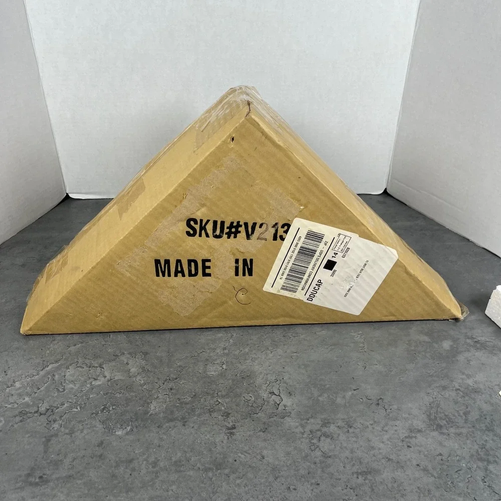 Wooden Triangle Flag Display Case Shadow Box Glass‎ Front Like New Open Box